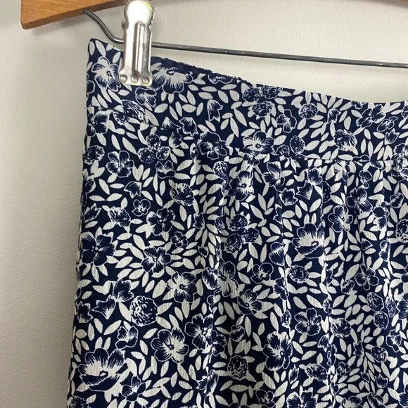 J. Crew Navy and White Floral Ruffle Mini Skirt - Picture 7 of 14